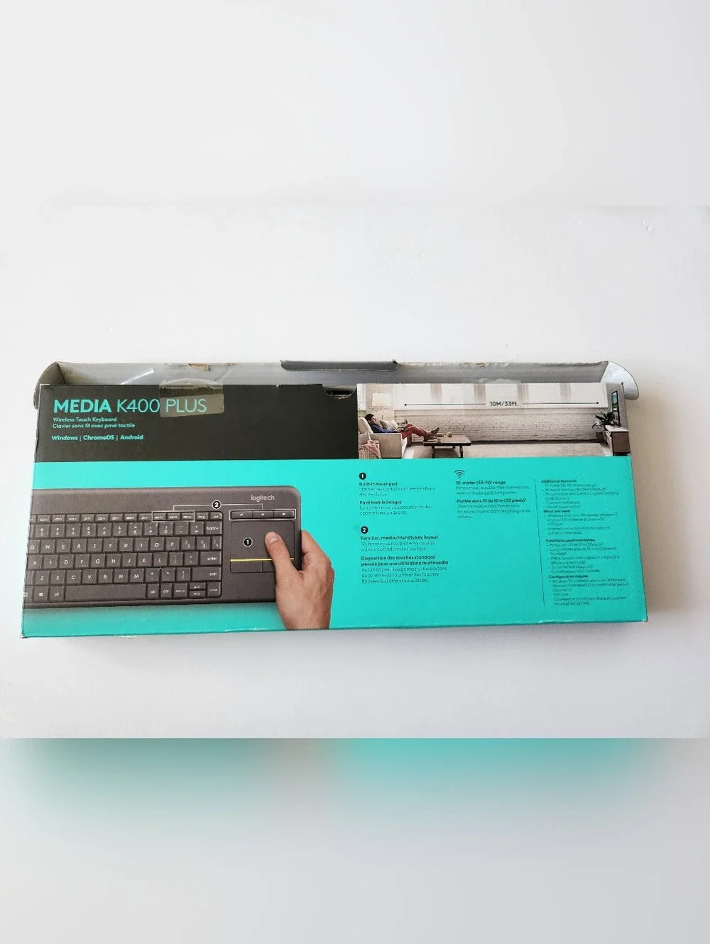 Logitech K400 Plus Wireless Touch TV Keyboard. PC To TV Entertainment